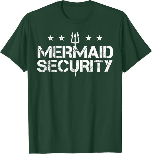 Merman Mermaid Security Funny Swimming Gift T-Shirt - T-Shirt | Forest