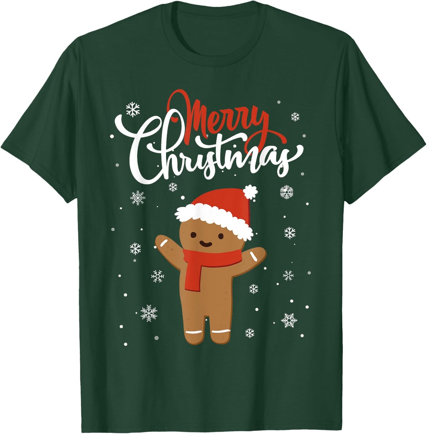Merry Christmas Gingerbread Xmas Christmas Cookie Bakers T-Shirt - T-Shirt | Forest