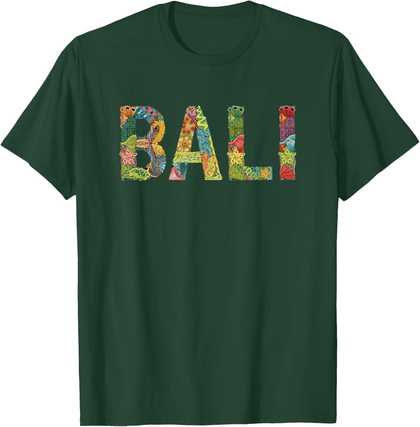 Awesome Bali Design With Jungle Font And Beautiful Colors T-Shirt - T-Shirt | Forest