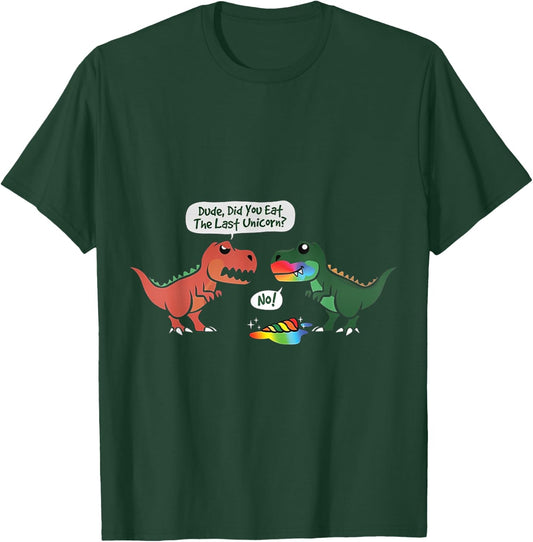 T-Rex Ate Last Unicorn Rainbow Dinosaur Dino Cool Cute Funny T-Shirt - T-Shirt | Forest