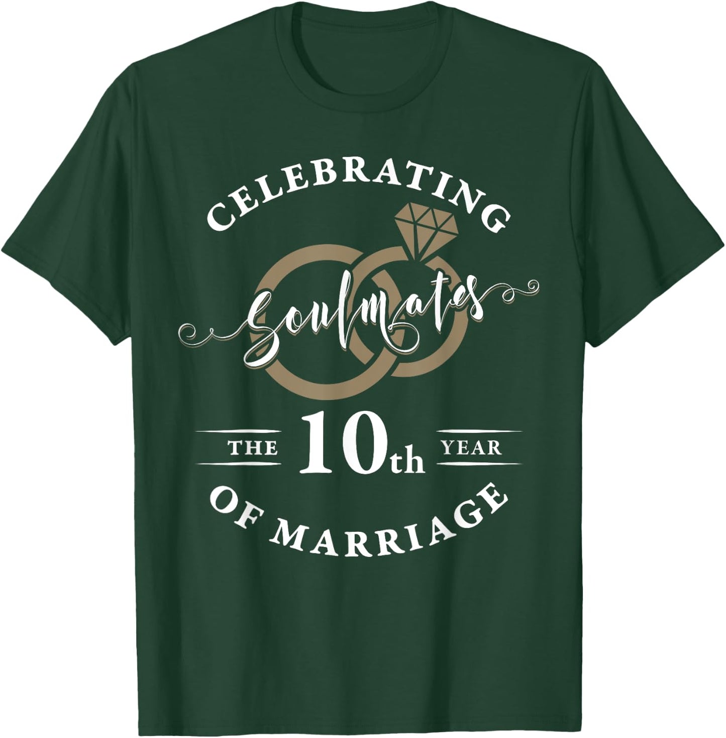 10th Wedding Anniversary - 10 Years Marriage T-Shirt - T-Shirt | Forest
