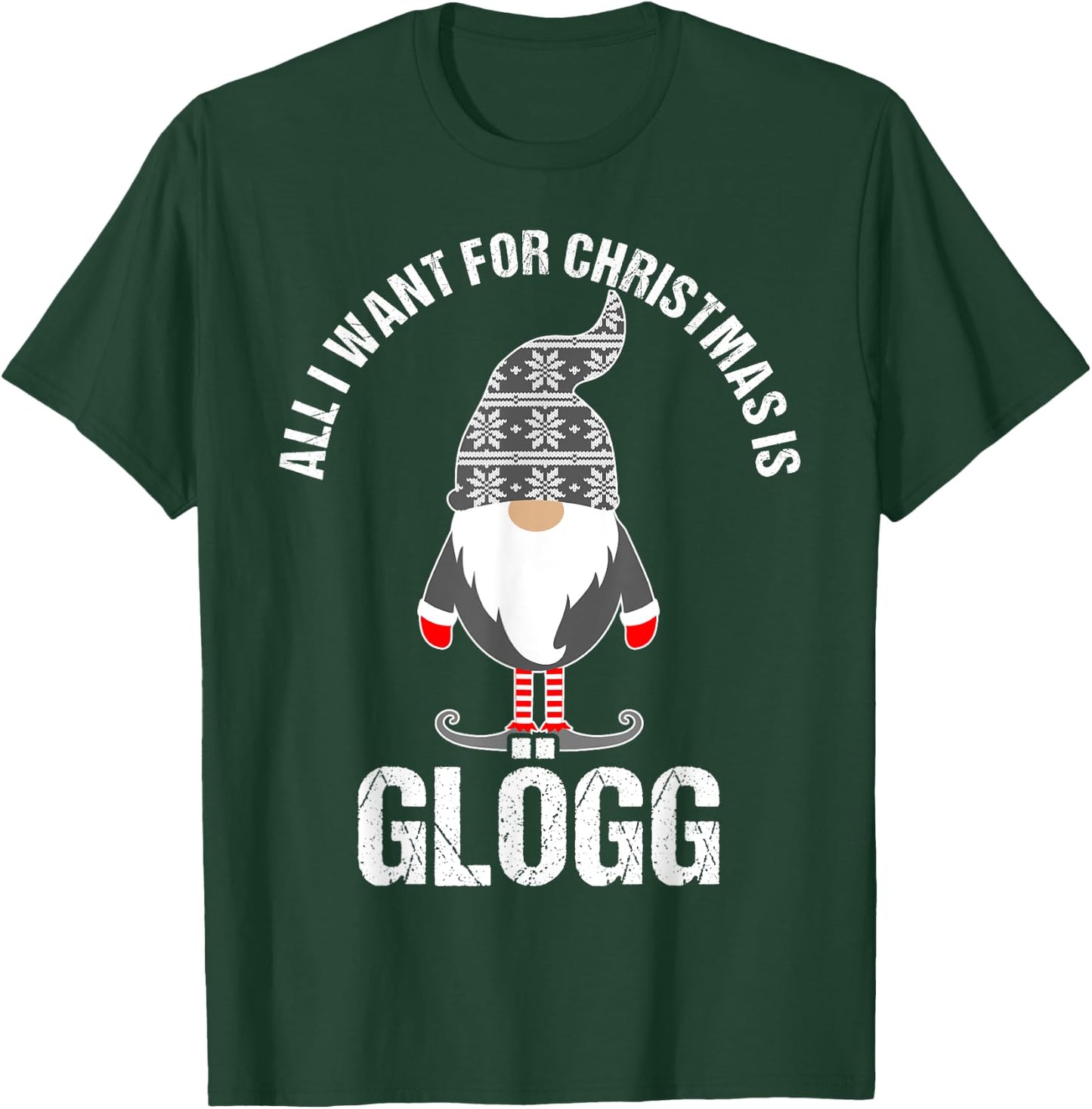 Scandinavian Glogg Tomte Christmas Drinking T-Shirt - T-Shirt | Forest