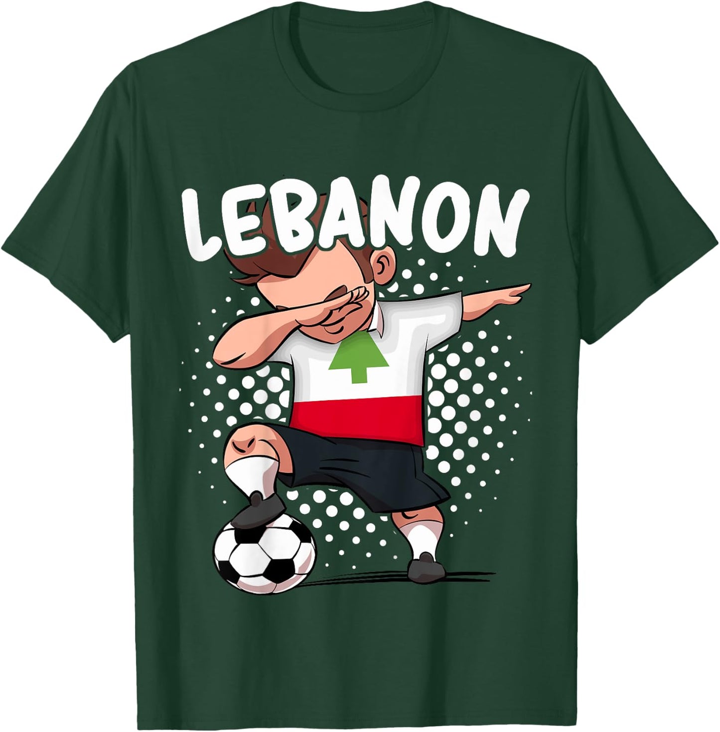 Kids Funny Soccer Dab Shirt for Boys Lebanon Soccer Lebanese Gift T-Shirt - T-Shirt | Forest