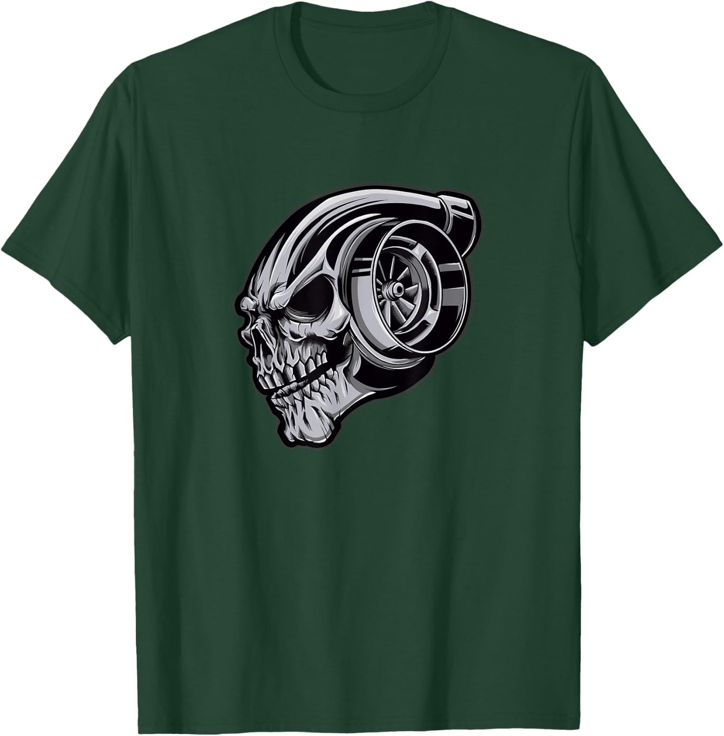 Chrome Turbocharger Skull Shirt T-Shirt - T-Shirt | Forest