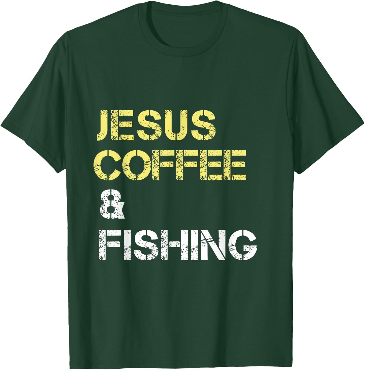 Fishing Apparel For Christian Coffee Drinkers T-Shirt - T-Shirt | Forest
