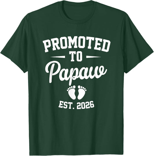 Promoted To Papaw Est 2026 Retro Soon To Be Papaw 2026 T-Shirt - T-Shirt | Forest