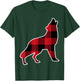 Wolf Family | Red Plaid Buffalo Matching Family Pajama T-Shirt - T-Shirt | Forest