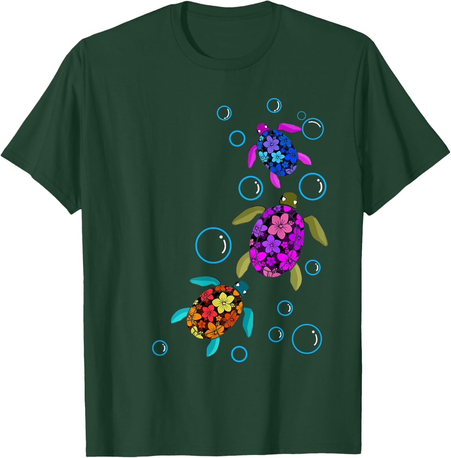 Hawaiian Sea Turtle Shirt Tropical Colors T-Shirt - T-Shirt | Forest