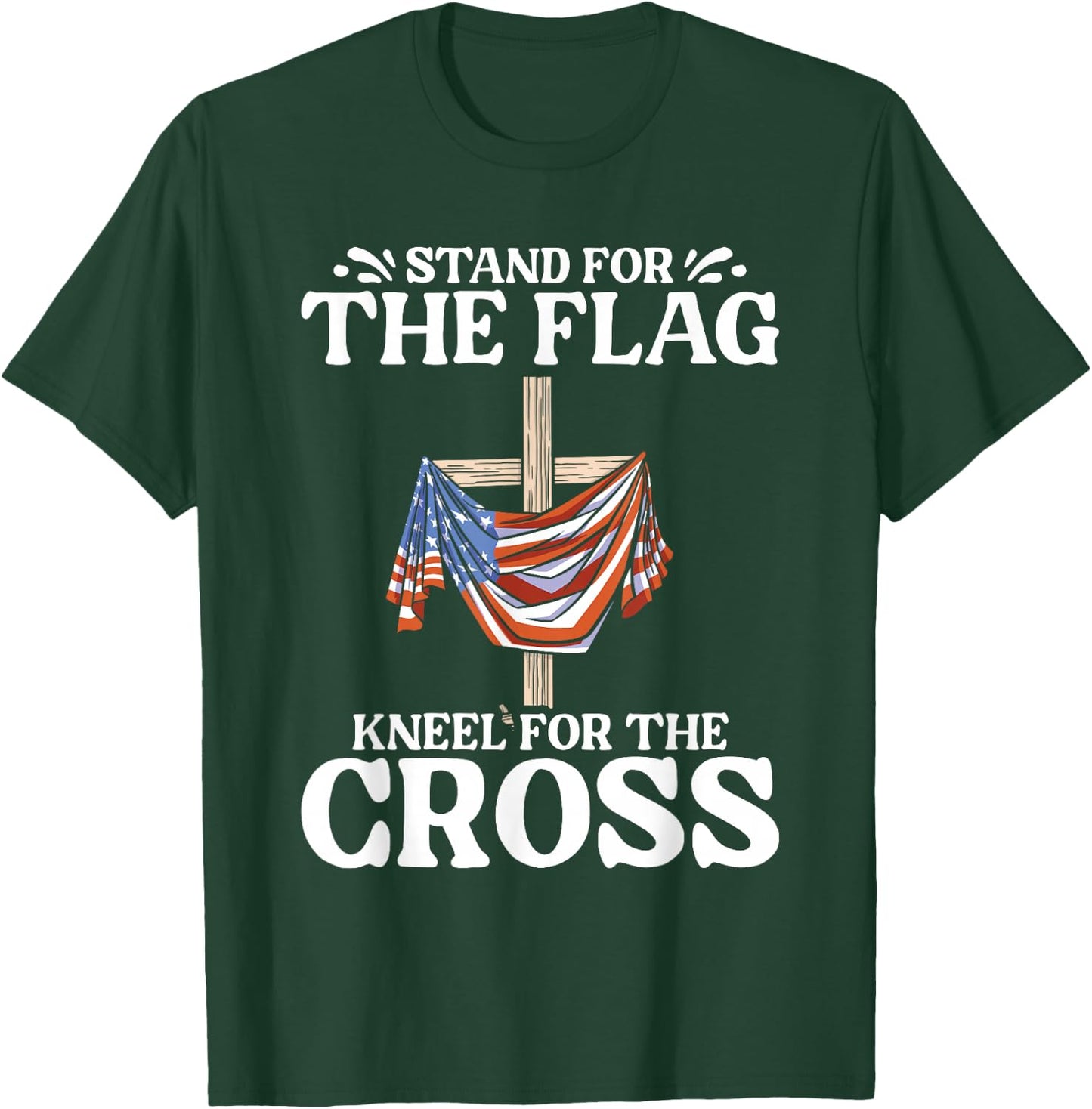 USA Flag Religious Quote 4th of July for Christian Faith T-Shirt - T-Shirt | Forest