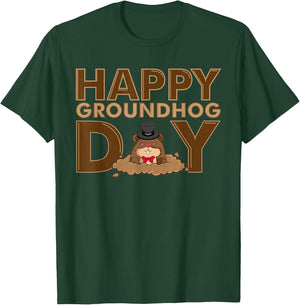 Happy Groundhog Day 2nd February Celebration Gift T-Shirt - T-Shirt | Forest
