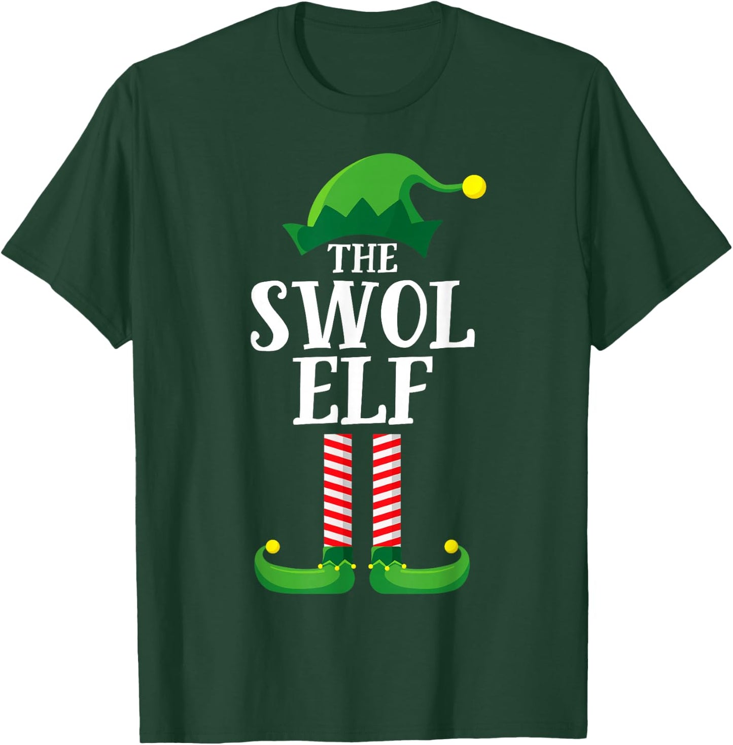 Swol Elf Matching Family Group Christmas Party Pyjamas T-Shirt - T-Shirt | Forest