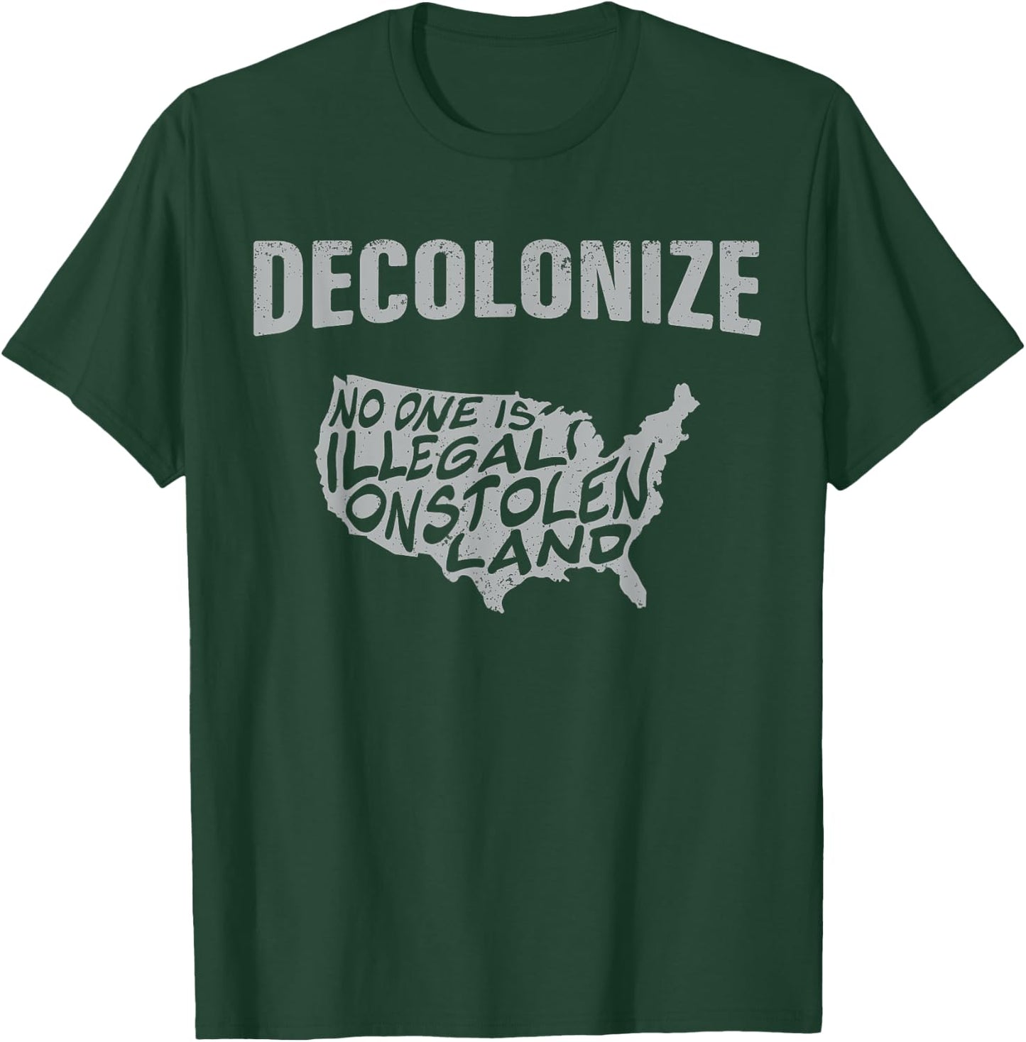 Decolonize No One is Illegal Education Native American Gift T-Shirt - T-Shirt | Forest