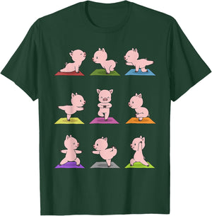 Pig Yoga Funny Piglets In Yoga Poses Sports T-Shirt - T-Shirt | Forest
