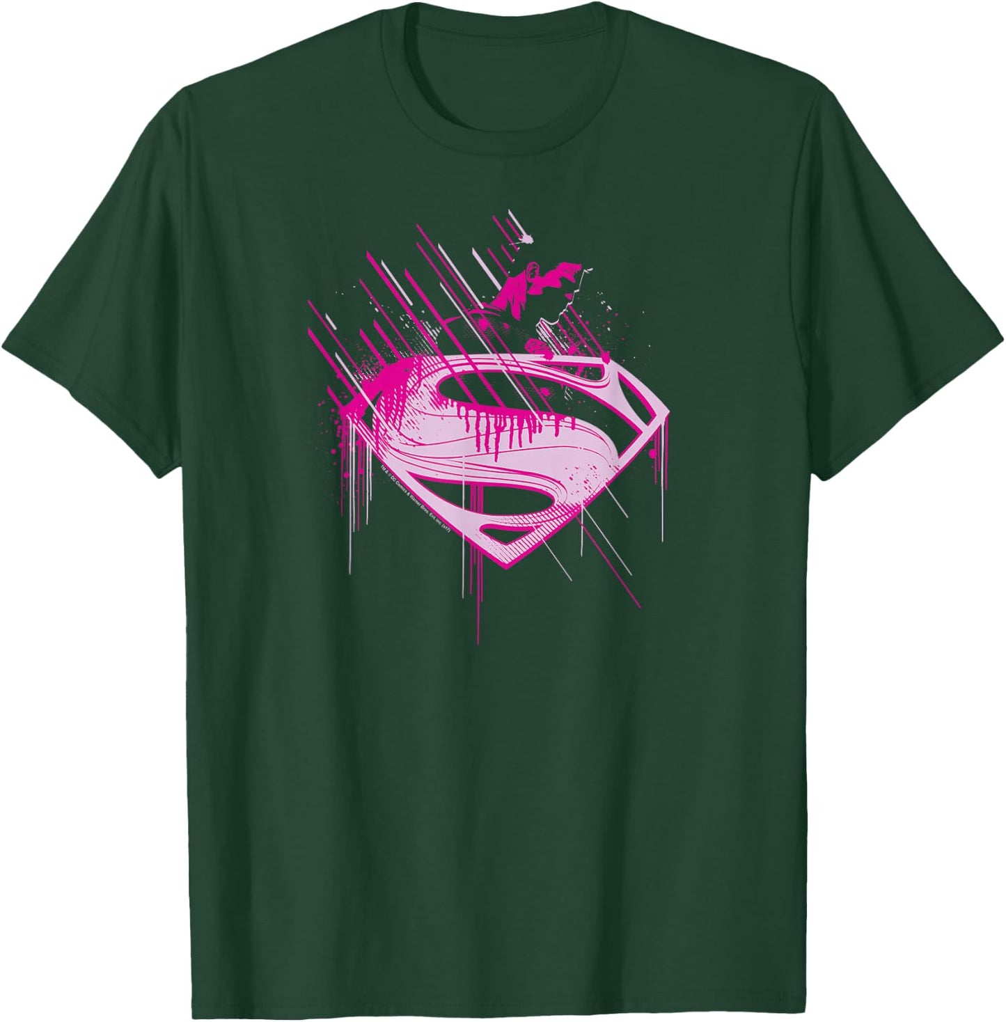 Superman Man of Steel Pink Splatter T-Shirt - T-Shirt | Forest