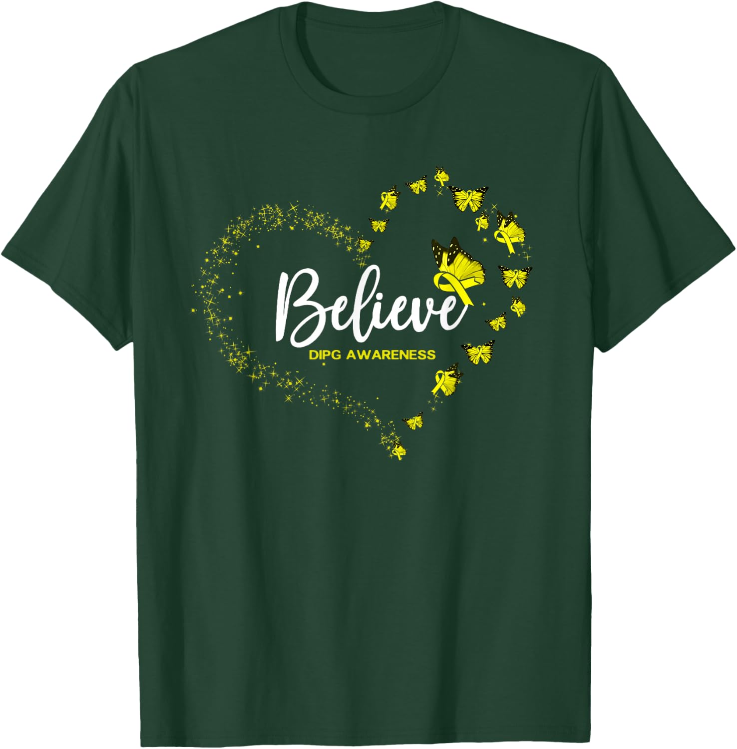 DIPG Awareness Butterfly Believe T-Shirt - T-Shirt | Forest