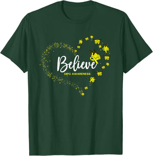 DIPG Awareness Butterfly Believe T-Shirt - T-Shirt | Forest