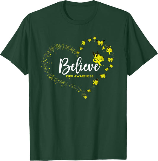 DIPG Awareness Butterfly Believe T-Shirt - T-Shirt | Forest