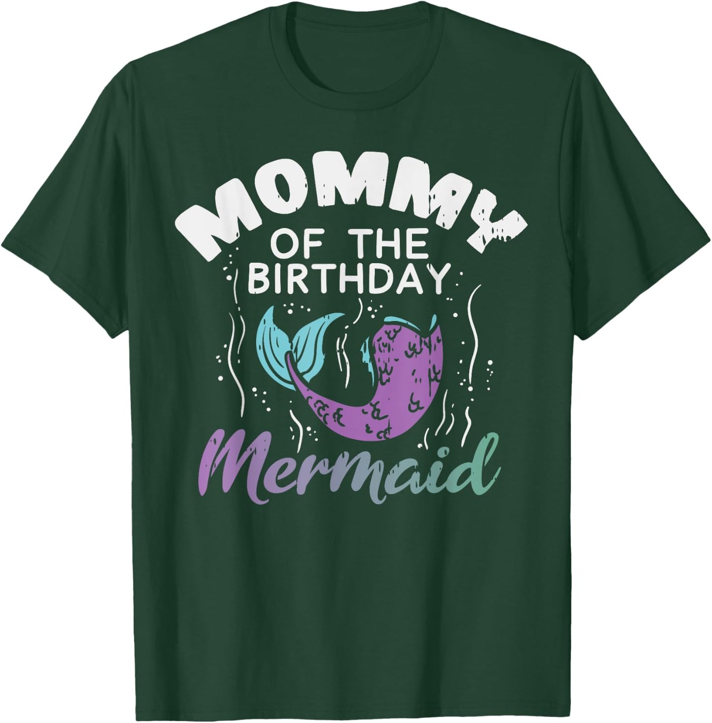 Mommy Of The Birthday Mermaid Mom Family Matching Party Gift T-Shirt - T-Shirt | Forest