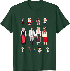 Traditional Romanian Family and Woman T-Shirt - T-Shirt | Forest