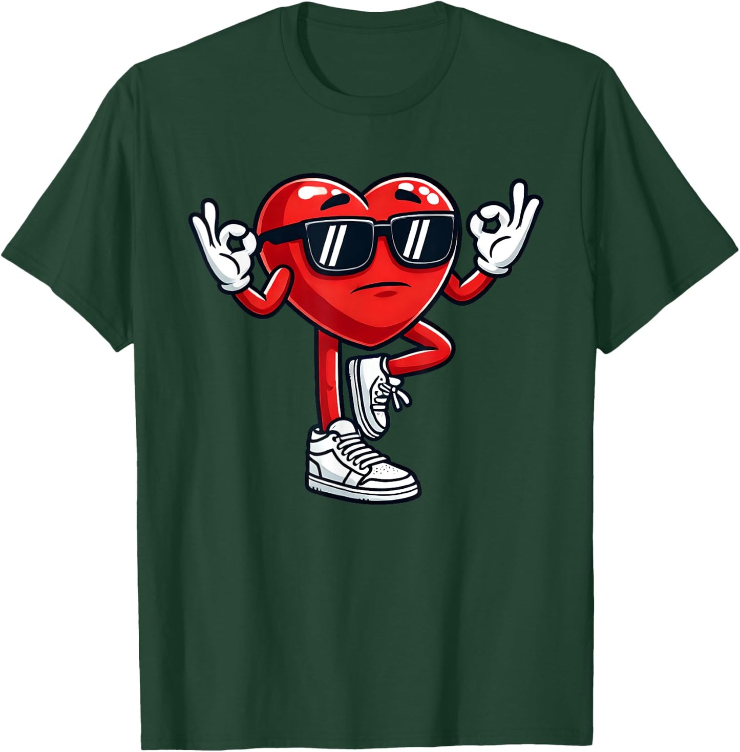 Red Heart Yoga Pose Funny Valentine's Day Family Matching T-Shirt - T-Shirt | Forest