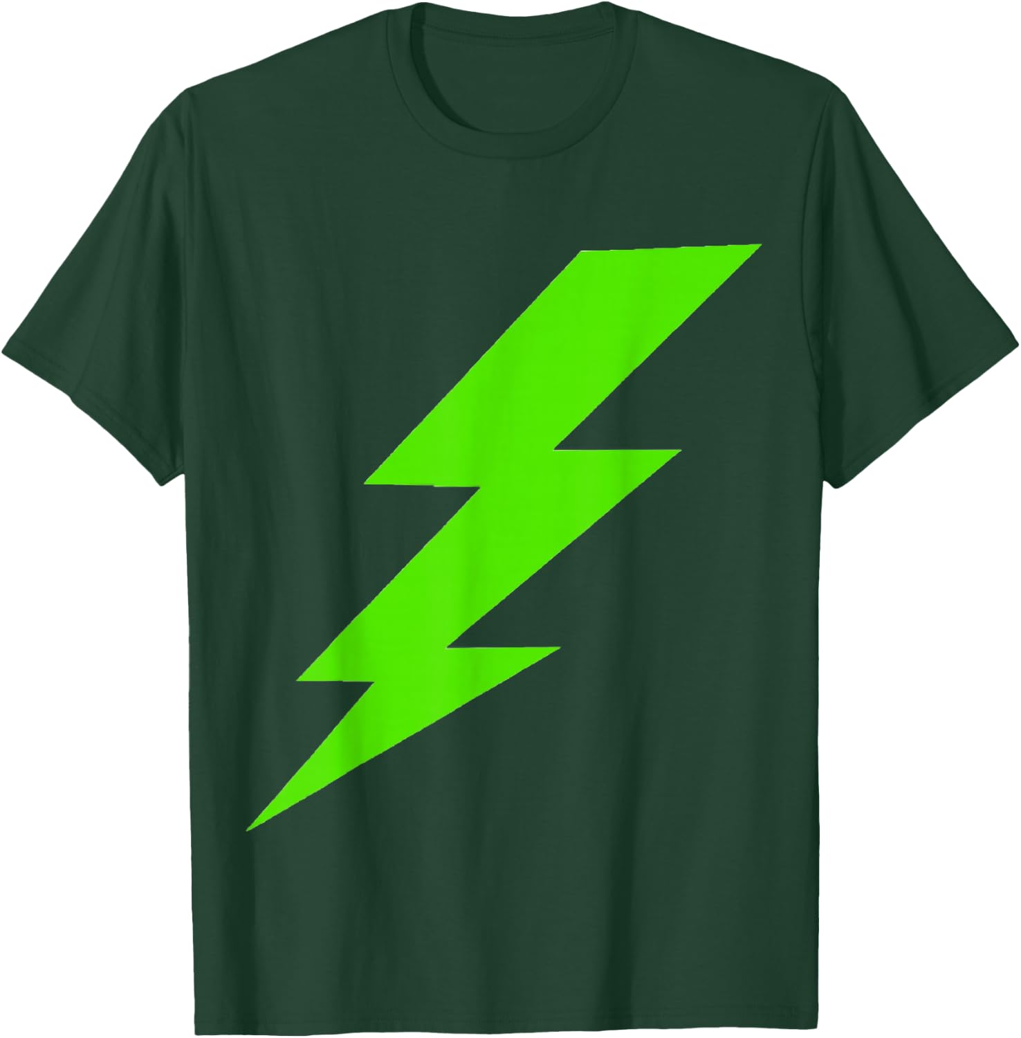 Lightning Bolt Bright Green Silhouette T-Shirt - T-Shirt | Forest
