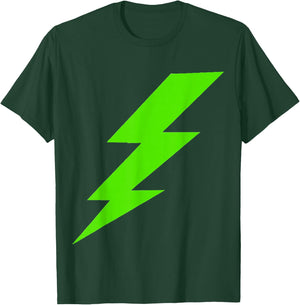Lightning Bolt Bright Green Silhouette T-Shirt - T-Shirt | Forest