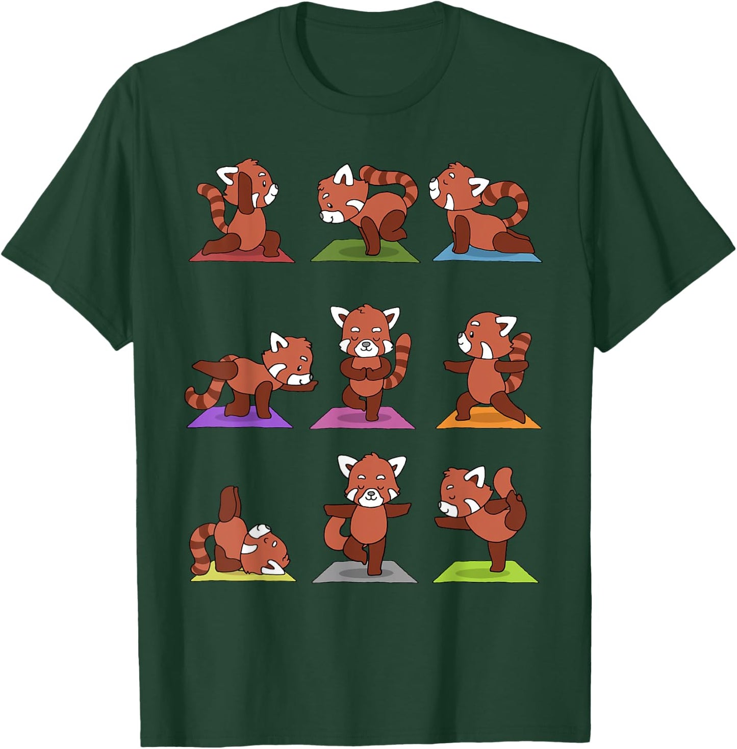 Red Panda Yoga Funny Red Pandas In Yoga Poses T-Shirt - T-Shirt | Forest