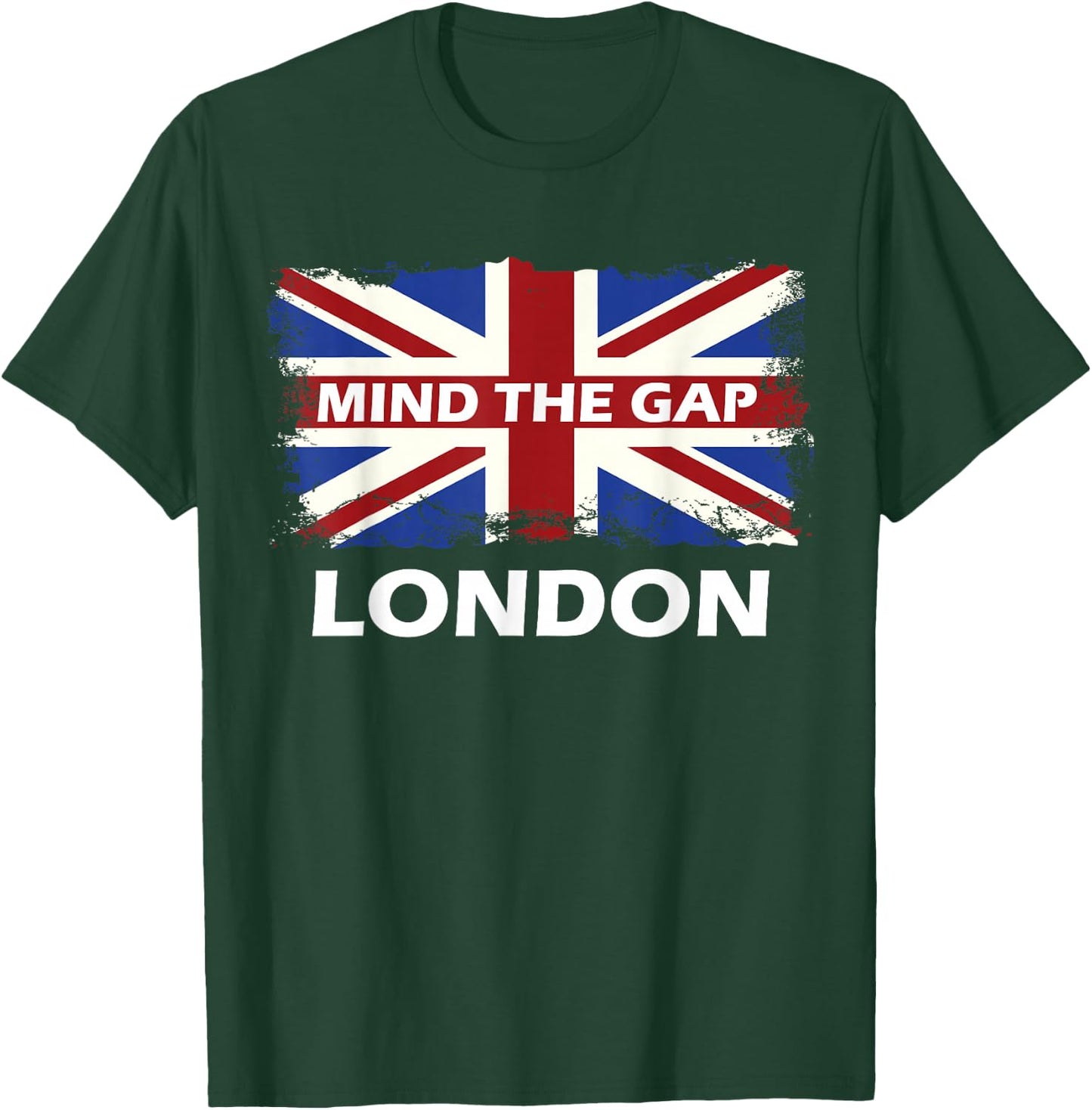 Mind The Gap Union Jack London Flag British Britain T-Shirt - T-Shirt | Forest