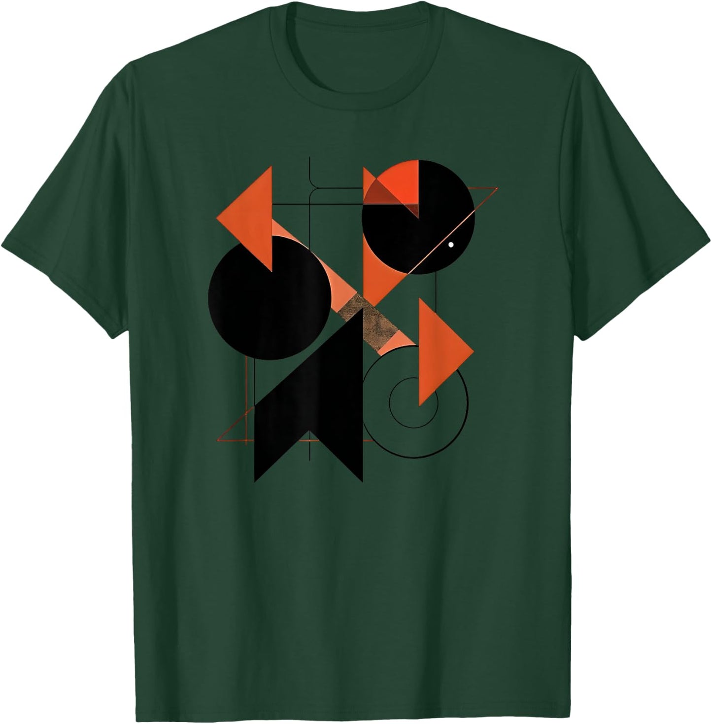 Minimal,black,orange ,retro,geometric design,abstract art T-Shirt - T-Shirt | Forest