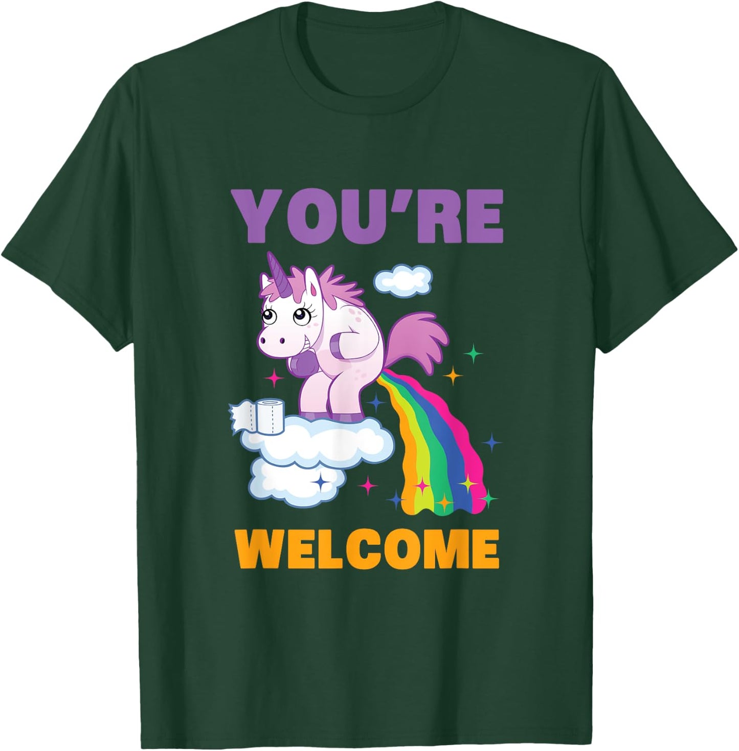 Fun Unicorn Rainbow Fart Poop Where Rainbows From Joke Gift T-Shirt - T-Shirt | Forest