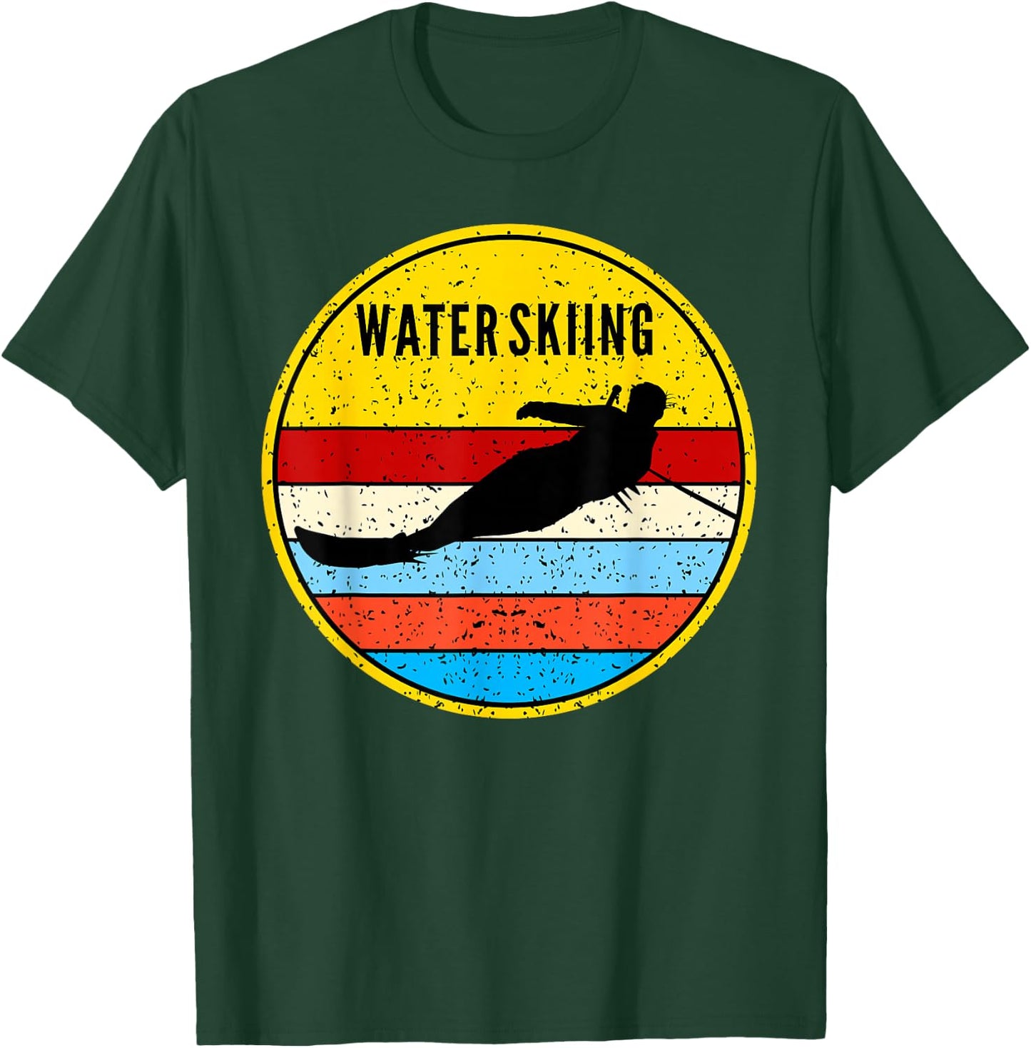 Water Skiing Retro Waterski Ski Water Sports T-Shirt - T-Shirt | Forest