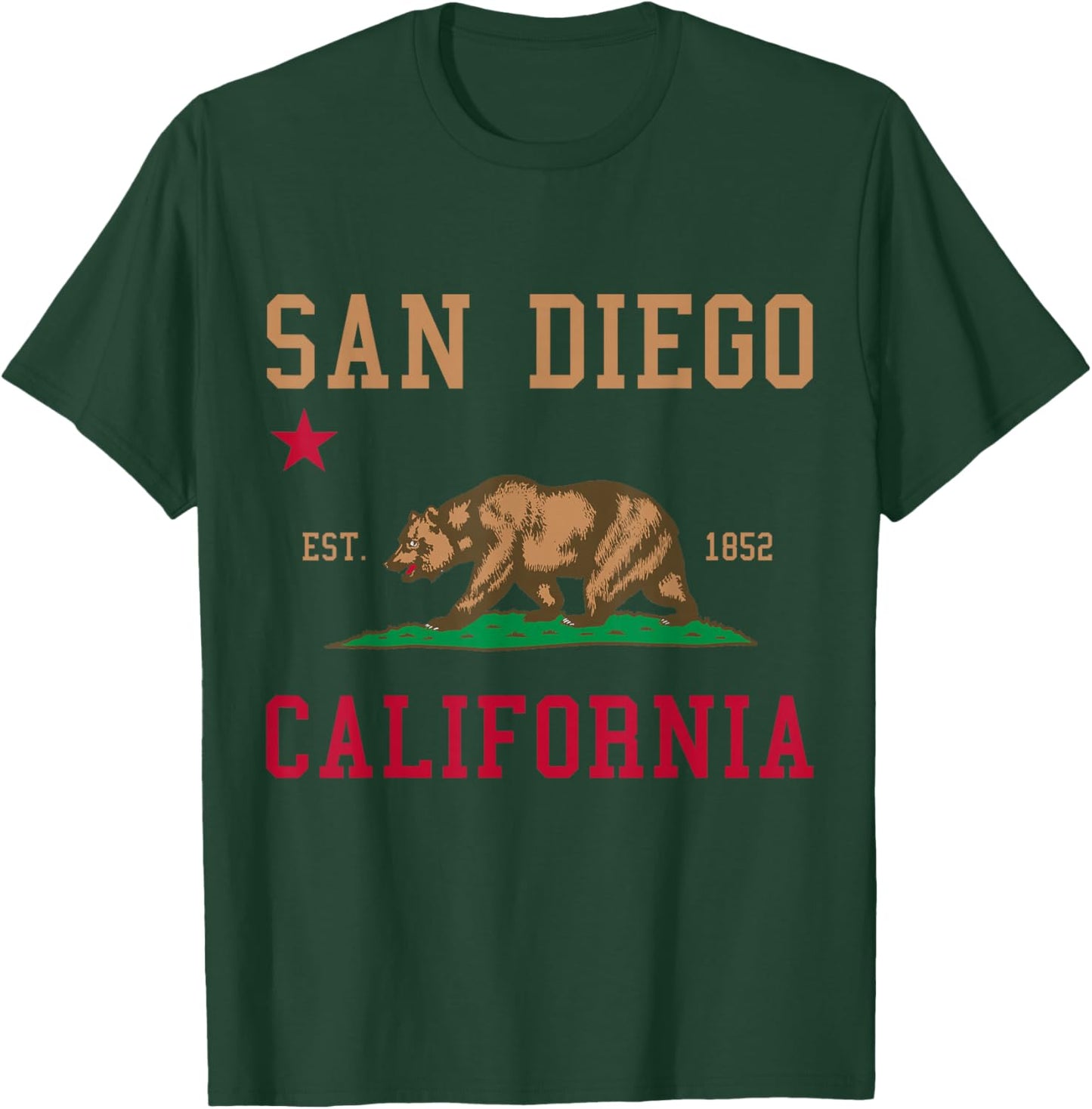 San Diego California Bear Pride Souvenir T-Shirt - T-Shirt | Forest