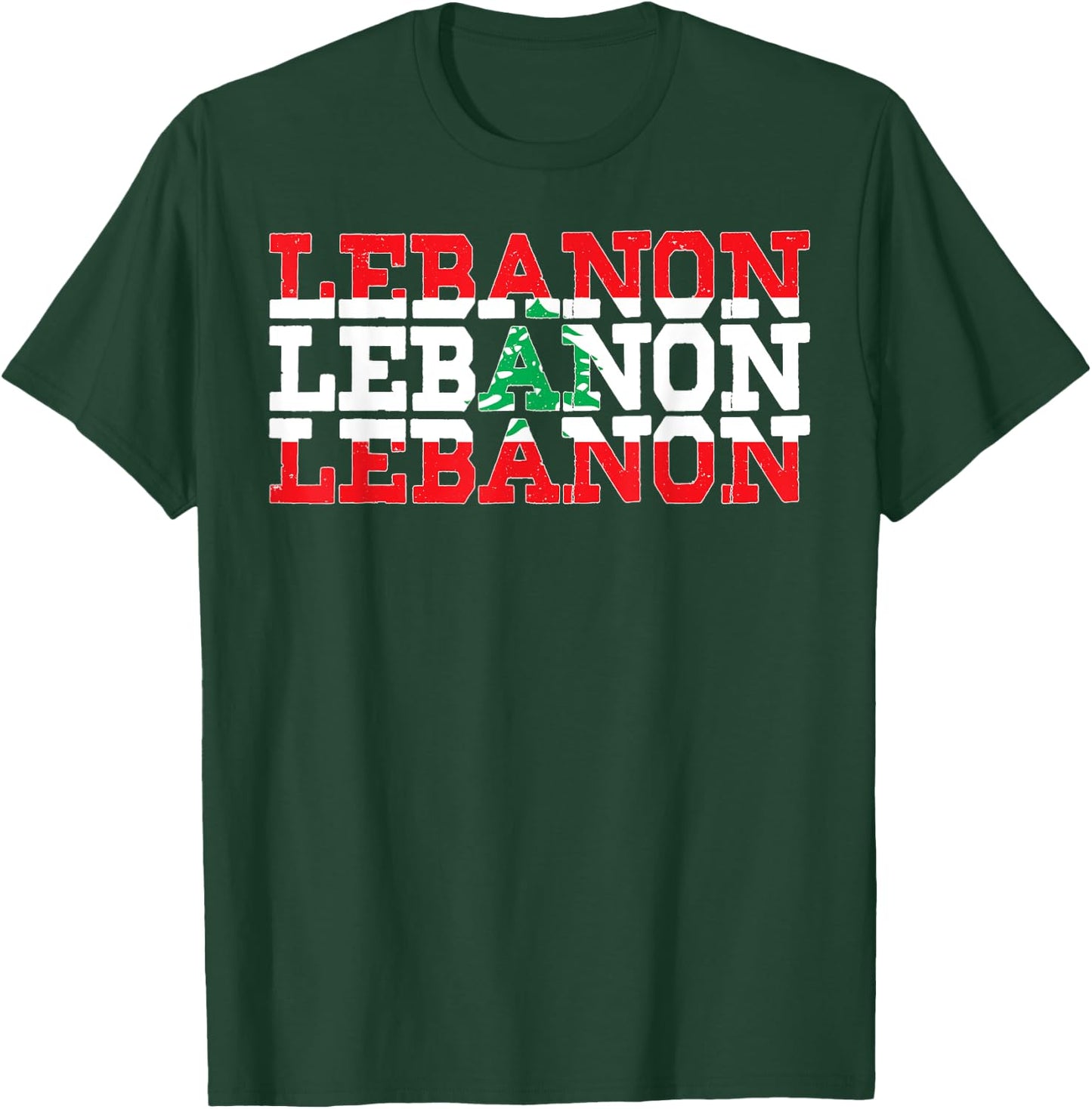 LEBANON | Lebanese Flag Sports Lovers T-Shirt - T-Shirt | Forest