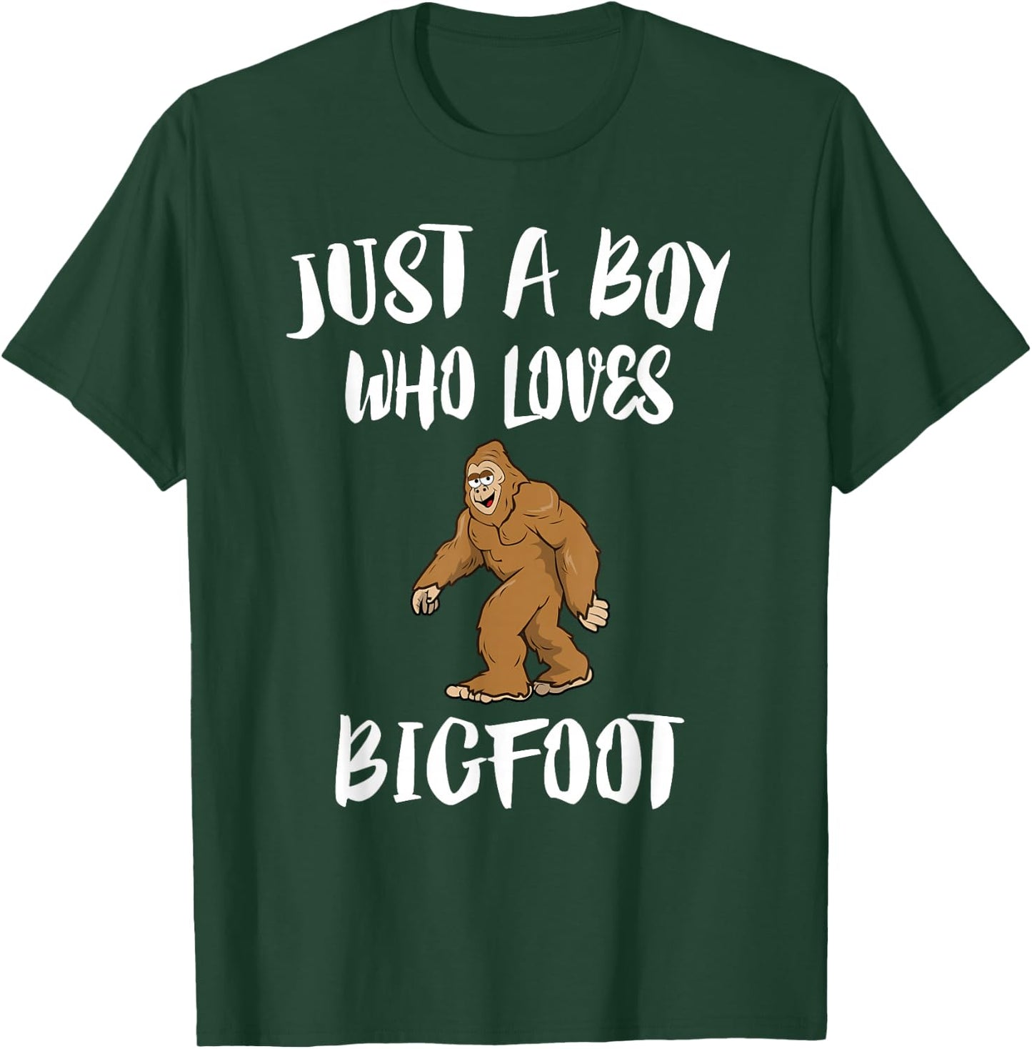 Just A Boy Who Loves Bigfoot Animal Gift T-Shirt - T-Shirt | Forest