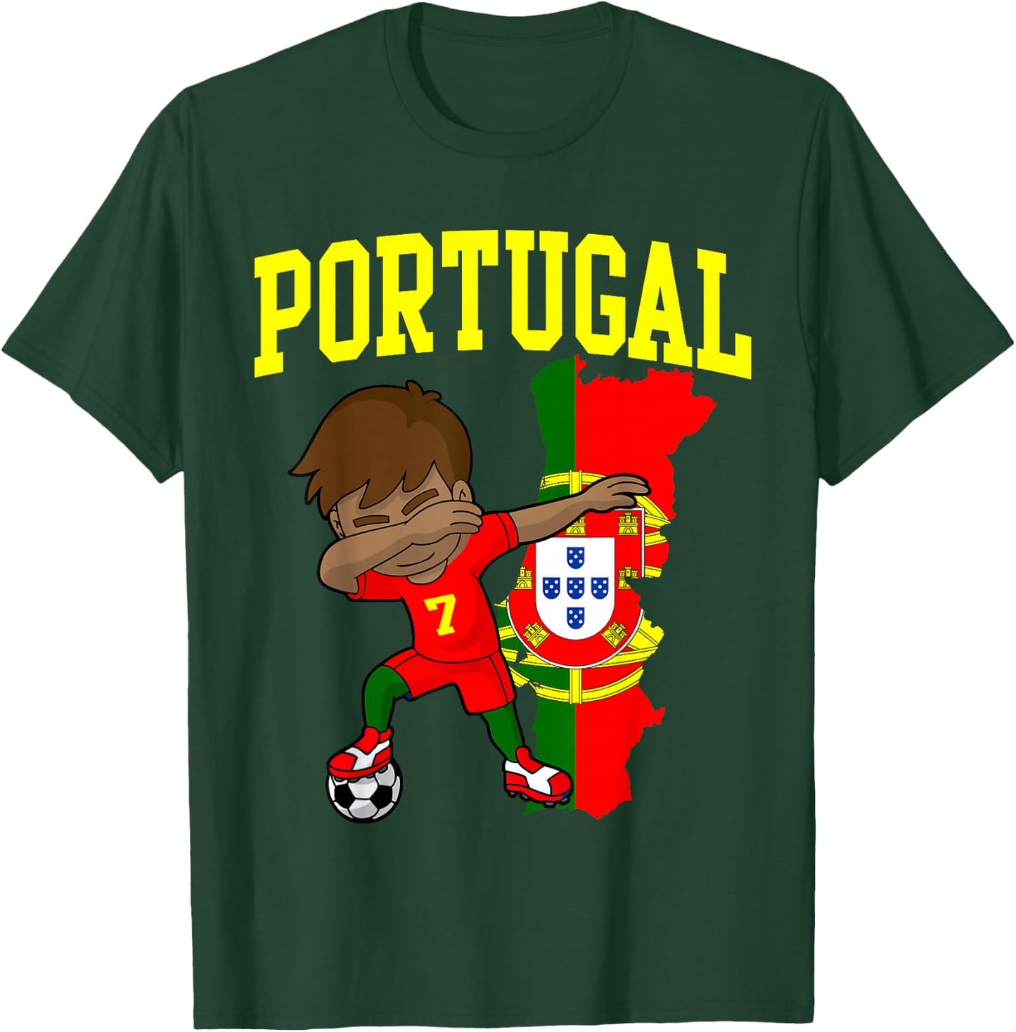 Portugal Soccer Dabbing Football Portuguese T-Shirt - T-Shirt | Forest