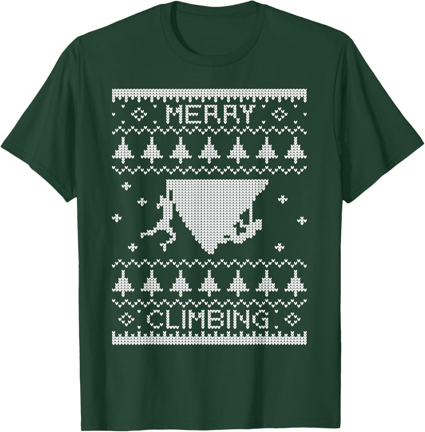 Merry Climbing Christmas bouldering belay T-Shirt - T-Shirt | Forest