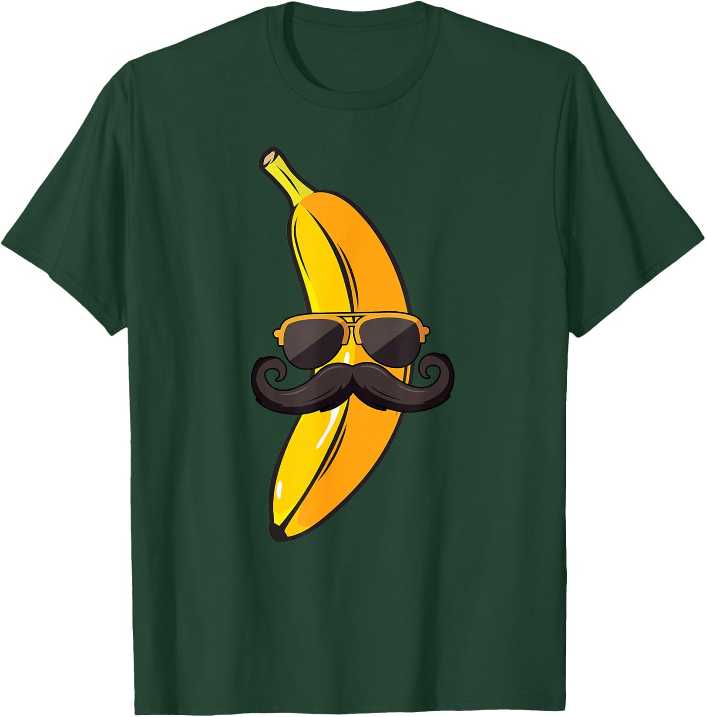 Banana Mustache Sunglasses Face Funny Fruit Cool Banana T-Shirt - T-Shirt | Forest