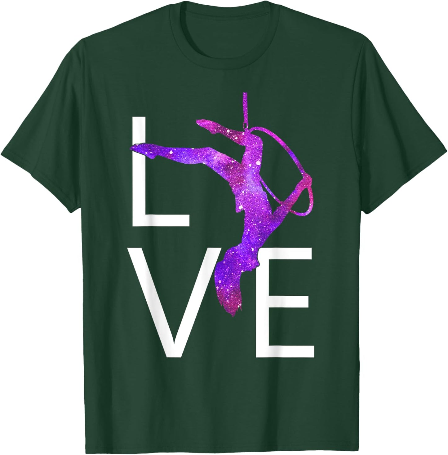 Aerial Hoop Aerial Yoga Aerialist Lyra Purple Love T-Shirt - T-Shirt | Forest
