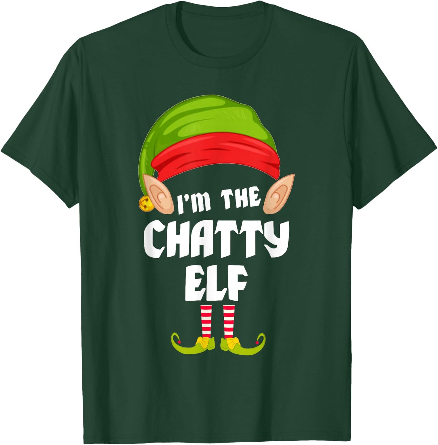 Funny Chatty Elf Matching Family Group PJ Christmas T-Shirt - T-Shirt | Forest