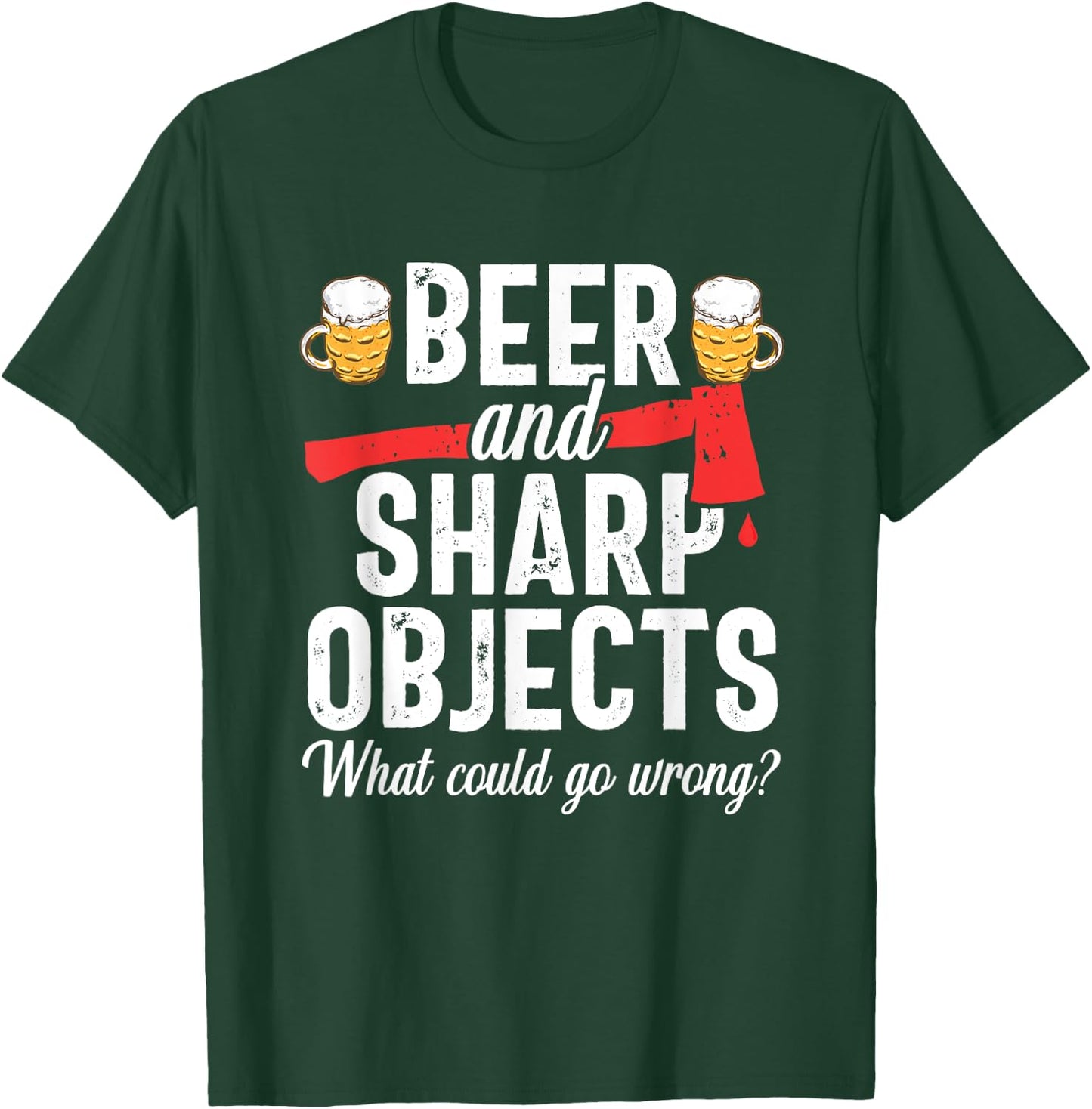 Axe Throwing Dad Funny Beer Hatchet Lumberjack Hobby T-Shirt - T-Shirt | Forest