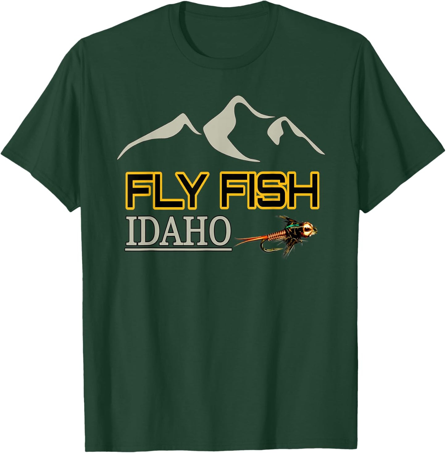 Idaho Shirt Fly Fishing Gifts Gear Souvenirs with Nymph T-Shirt - T-Shirt | Forest
