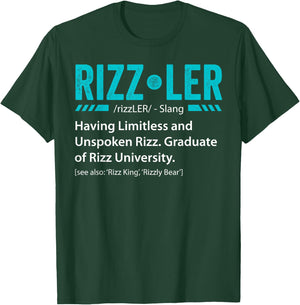 Rizzler Definition Funny Rizz God Meme Rizz King Gift T-Shirt - T-Shirt | Forest