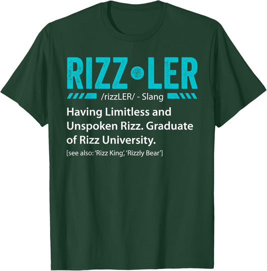 Rizzler Definition Funny Rizz God Meme Rizz King Gift T-Shirt - T-Shirt | Forest