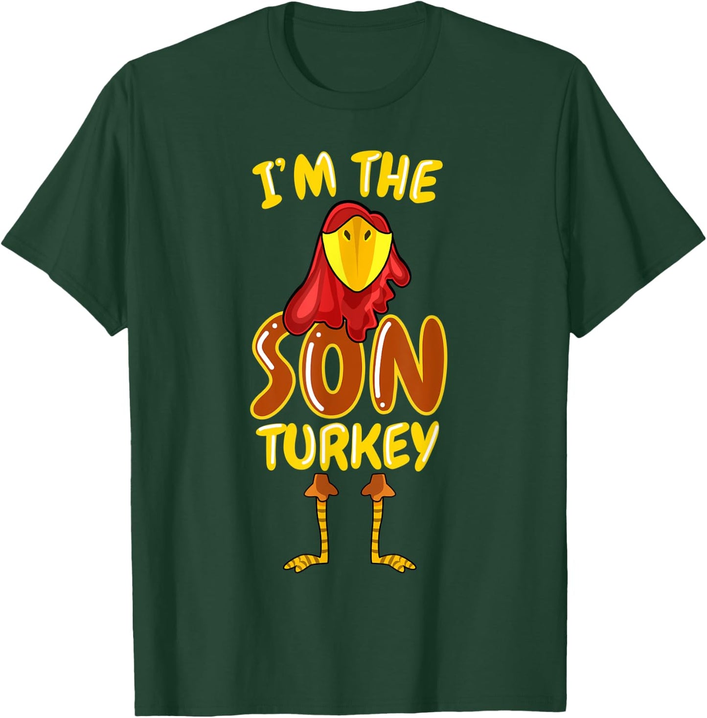 Son Turkey Matching Family PJs Outfit Funny Thanksgiving T-Shirt - T-Shirt | Forest
