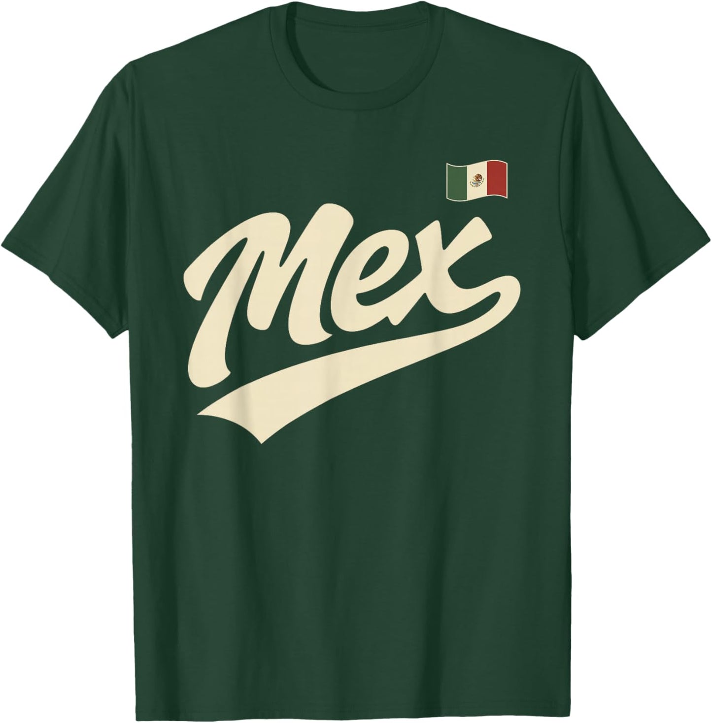 Mexico Vintage Script Fan T-Shirt - T-Shirt | Forest