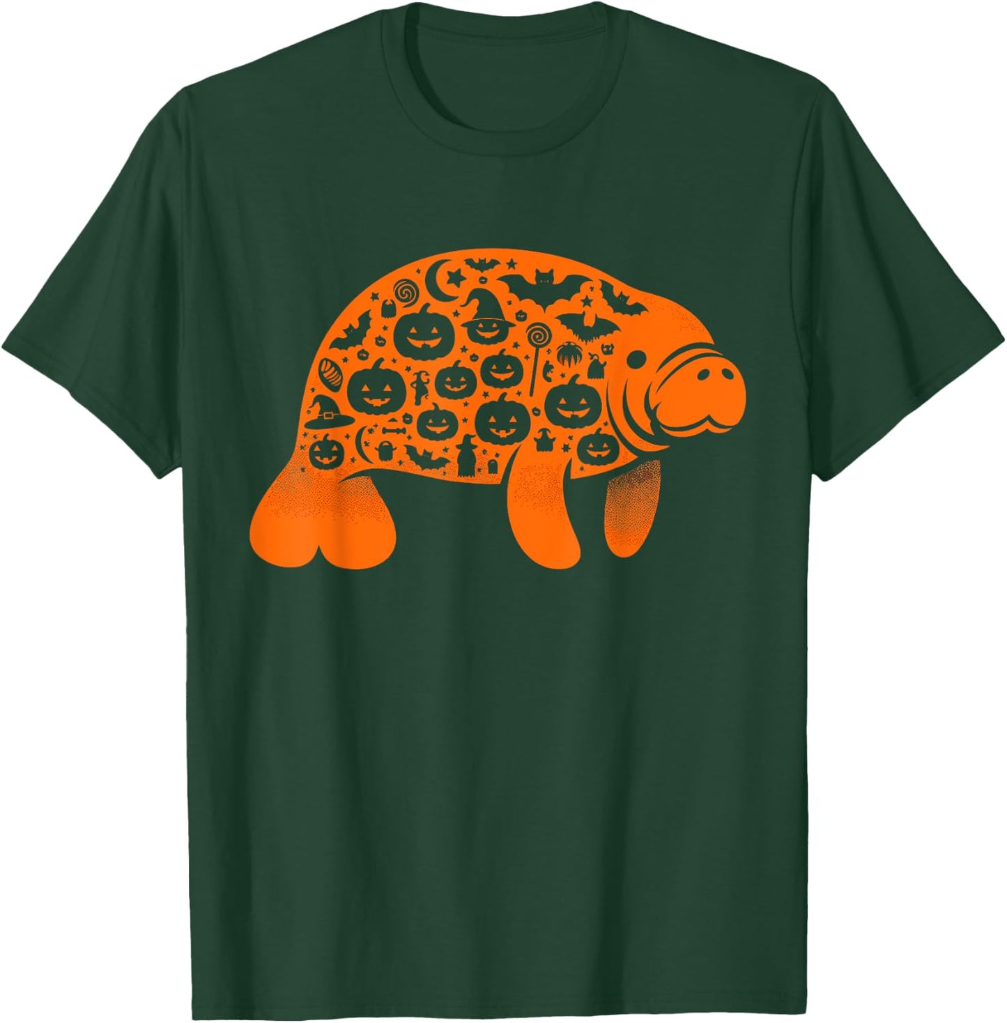 Funny Pumpkin Manatee Candy Halloween Kids T-Shirt - T-Shirt | Forest