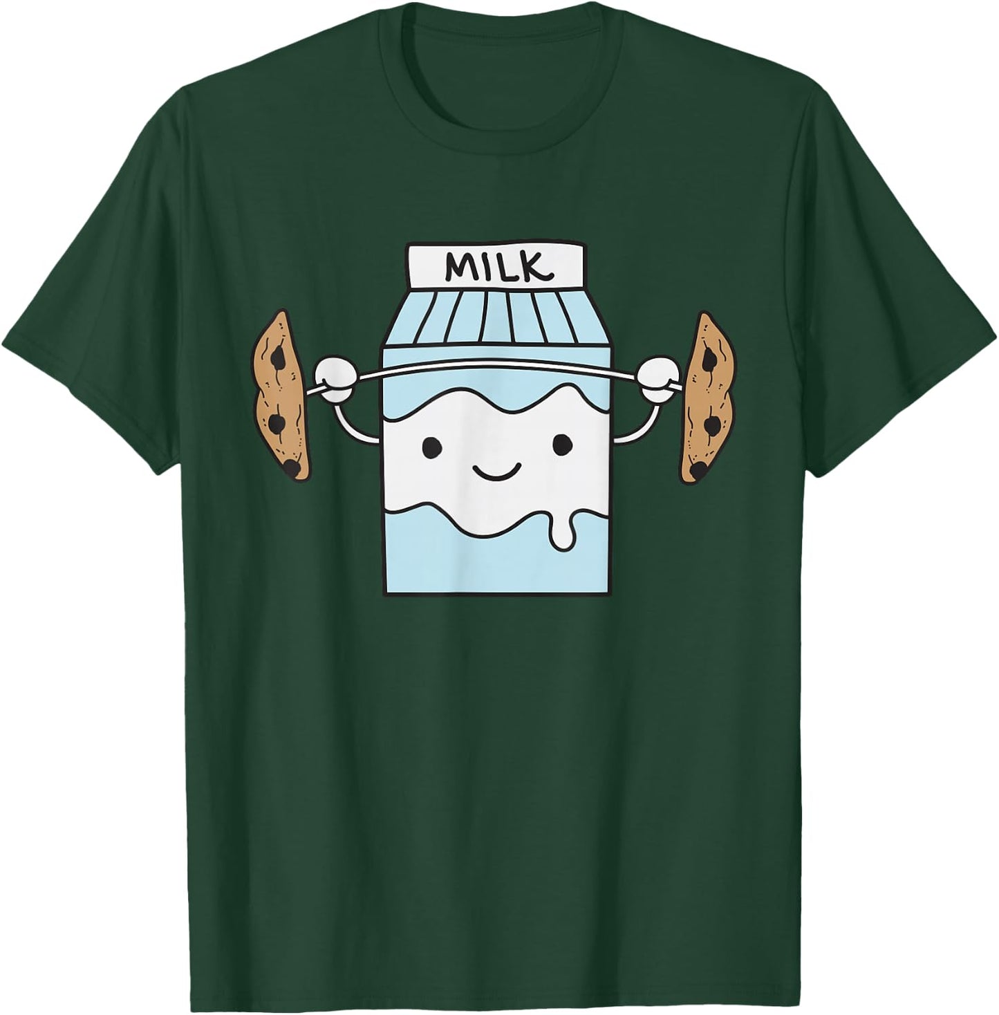 Milk Lifting Cookie Funny Coaster Barbell T-Shirt - T-Shirt | Forest