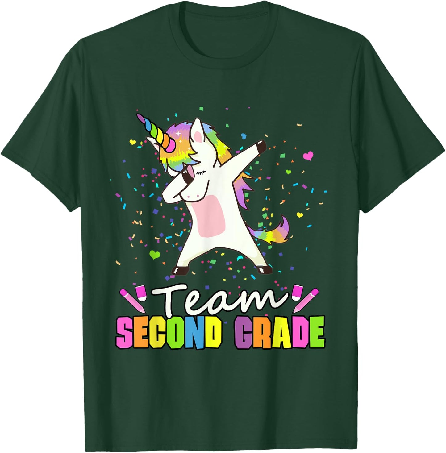 Team Second Grade Unicorn Team 2nd Grade T-Shirt - T-Shirt | Forest