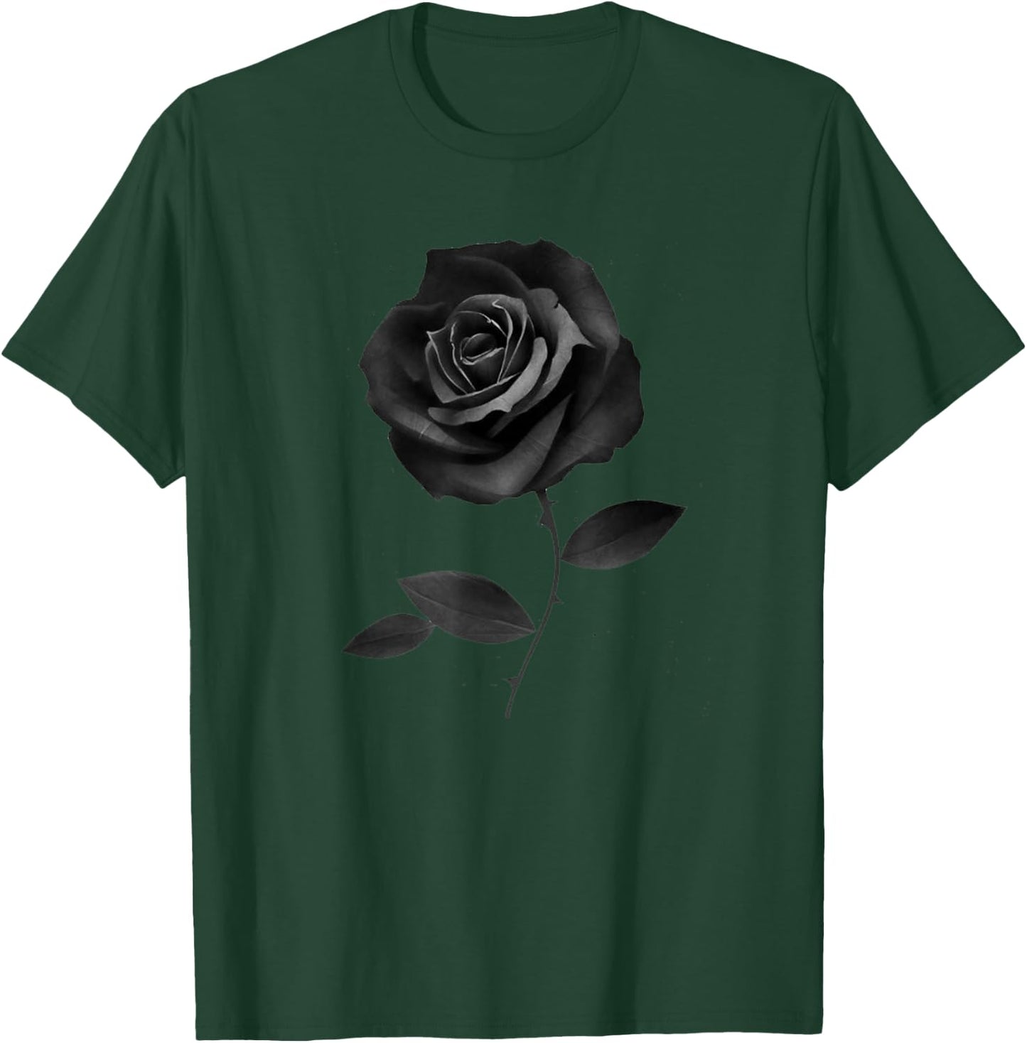 Beautiful Black Rose Flower T-Shirt - T-Shirt | Forest