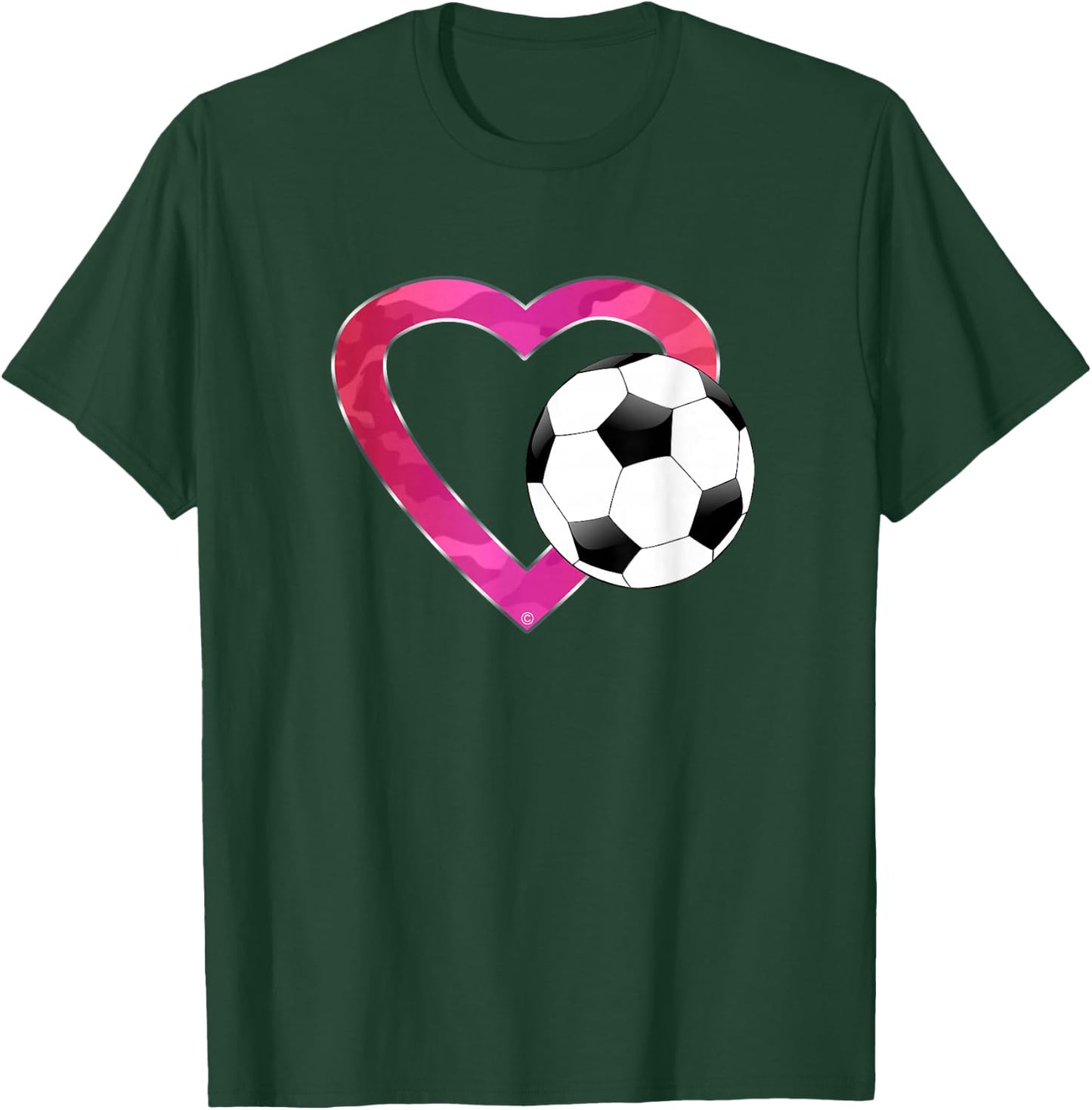I Love Soccer Heart & Ball for Girls Teens & Women T-Shirt - T-Shirt | Forest